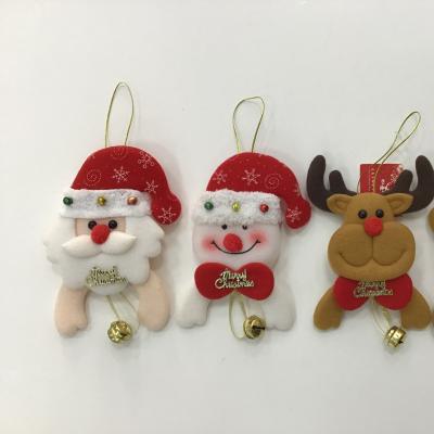 China Santa Family Home Christmas Doll Snowman Tree Hanging Pendant Ornaments Christmas Decorations With Bells for sale