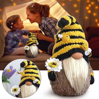 China Eco-Friendly Knitted Bumble Bee Gnomes with Yellow and Black Swedish Tomte Nisse Spring or Summer House Farmhouse Decorations for sale