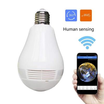 China Night Version 360 Degree Panoramic Wi-Fi Bulb FishEye Camera LED Spy Light Hidden Bulb for sale