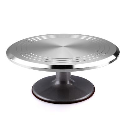 China 2019 Disposable 9 12 Inch Aluminum Alloy Rotating Cake Decorating Stand Cake Rotating Turntable for sale