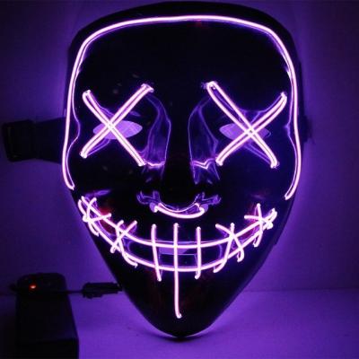 China Halloween Party Mask Halloween Led Glowing EL Luminous Bloody Wire Full Face Horror Mask 2018 DJ Face Mask For Christmas Carnival Party Club Bar for sale