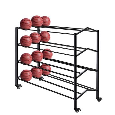 China Factory Price Metal Iron Four-Layer Basketball Racks Sports Ball Cart Basketball Training Equipment Basketball Shooting Equipment for sale