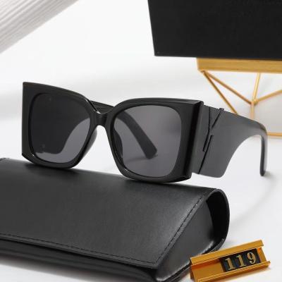 China Luxury Breathable Sunglasses For Women And Men Designer Logo Y Same Style Classic Cat Eye Narrow Frame Butterfly Glasses With Box for sale