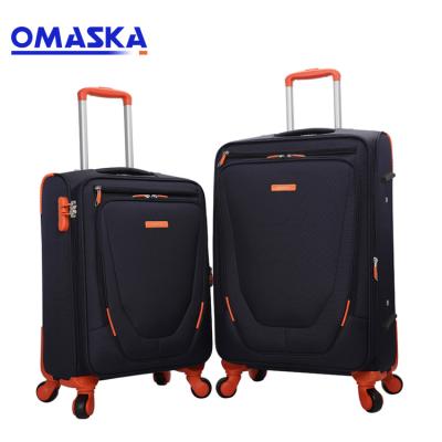 China 2020 Nylon Newly Design Omaska ​​Luggage Factory Match Color Spinner Wheel Suitcase Wholesale Luggage Set for sale