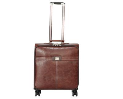 China OMASKA Custom PU Luggage Carry On Cabin Wheeled Leather Luggage for sale