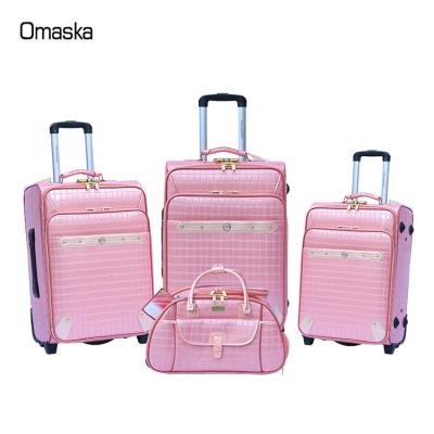 China New Design PU Trolley PU Trolley Bag Girls Soft Pink Leather Women Leather New Design Carry On Luggage Filter Mounts for sale