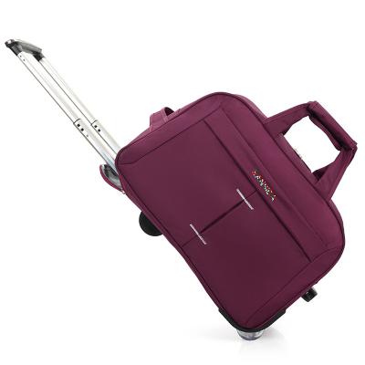 China Fashion Purple Color EVA Oxford Material China Bag Factory Cloth Lining Super Light Trolley Bags for sale