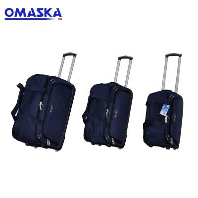 China 2019 NATIONAL China factory price 3pcs set wholesale polyester travel time duffel trolley bag for sale