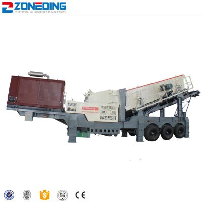 China Mobile Stone Type Impact Crusher Mine Tire Station for sale