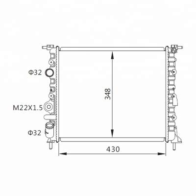 China Core Aluminum Plastic Reservoir Auto Radiator For RENAULT CLIO II'01-/MT/OEM 7700838134/7701352603/8200049077 for sale