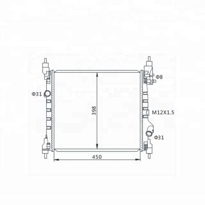 China Auto Core Aluminum Plastic Reservoir Radiator For CHEVROLET SPARK M300 1.0i/BEAT M300 1.0i'10-/MT/OEM 95423942/96676341 for sale