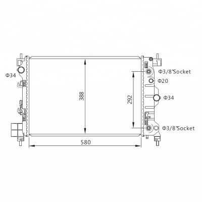 China Core Aluminum Plastic Reservoir Auto Radiator For CHEVROLET AVEO (T300) 1.6' 11-/AT OEM 95316029/95460096 for sale