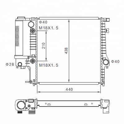 China Core Aluminum Plastic Reservoir Auto Radiator For BMW E36 316i/318i/320i/325i '90-/AT/OEM 1719136/1723898/1719264 for sale