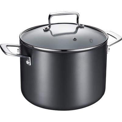 China Sustainable Best Sellers 22cm Hard Anodised Ceramic Coating Aluminum Nonstick Stockpot for sale