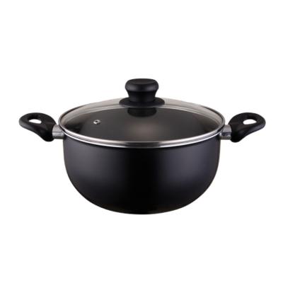 China Sustainable Aluminium Cooking Pots 24cm Non Stick Cookware Set Casserole With Bakelite Handle for sale