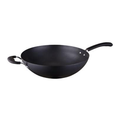 China Sustainable Factory Competitive Price 34cm Chinese Induction Non-stick Iron Body Frying Wok for sale