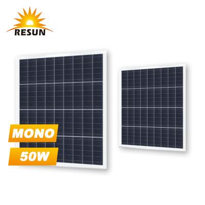 China Small Anodized Aluminum Alloy PV Panels Modules 50w Mono Solar Panels for sale