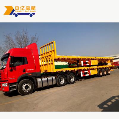 China FEA Analysis 40ft Truck 80T Semi Trailer Flatbed Container Transport for sale