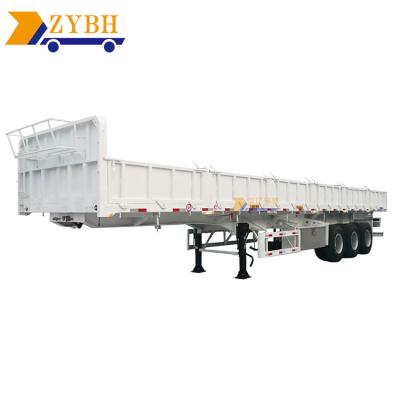 China Truck Trailer Double Axle 40ft 50tons 60t Heavy Duty Tri Axle Side Wall Cargo Semi Trailer for sale