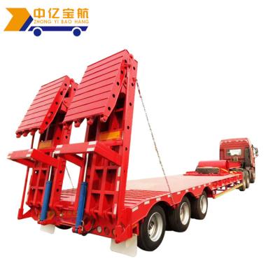 China Tri Bed Low Bed Trailer Truck Axle Lowbed Heavy Duty Utility Floor Build Semi Trailer Sale Philippines for sale