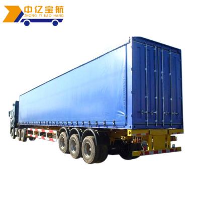 China Lightweight 3 Axles PVC Tarpaulin Roller Shutter Curtain Side Box Van Semi Trailer for sale