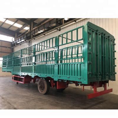 China Safety Goat Chicken Cow Animal Running Double Or Single Deck Side Panel Livestock Trailer Transport for sale