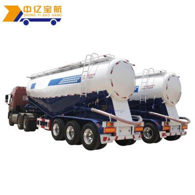 China Ash Bulker 80ton cement truck trailer road fly bulk tanker semi trailer with boogie suspension for sale for sale