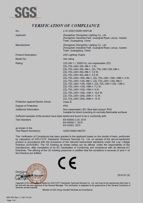 CE - Zhongshan Zhongzhen Lighting Co., Ltd.