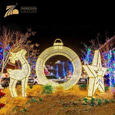 China Commercial Professional Use Quality Christmas Festival Decoration Custom Light 3D Reindeer LED Pattern for sale