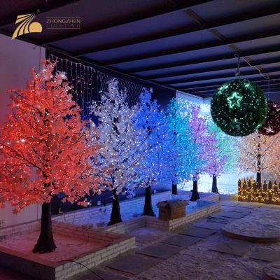 China New Custom 220V Resin Copper Wire Decoration LED Model Artificial Flower Cherry Tree Light for sale