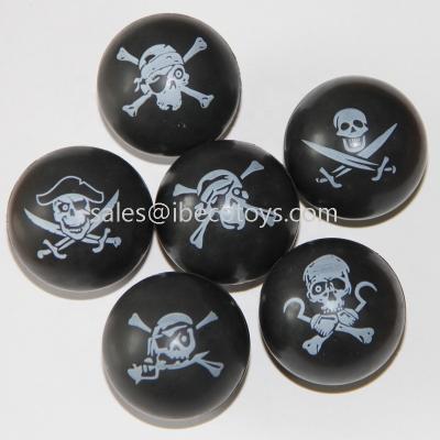 China Sports Toys 43mm Pirate Printing Rubber Bouncy Balls For Party Toys for sale