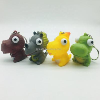 China squeeze eye pop up dinosaurs key chain for 307 capsule toy 55mm for sale