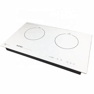 China New Design Two Burner Dual Burner Induction Cooktop Commercial High Quality Induction Hob Built-in White Dish for sale