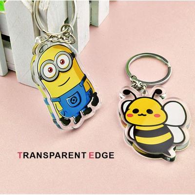 China Creative diy two-dimensional code brand animation Decoraive key chain custom cartoon key chain decoration acrylic pendant for sale