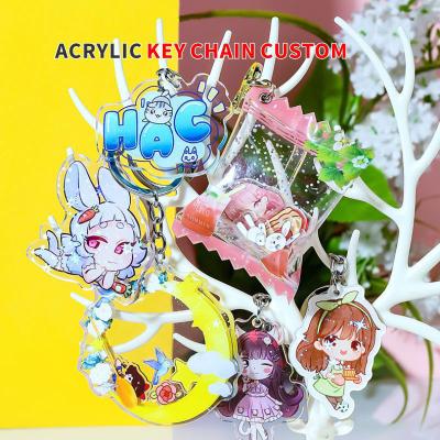 China Decoraive Key Chain Cartoon Couples Pictures DIY Text Animation Acrylic Personalized Picture Pendant Pendant Custom for sale