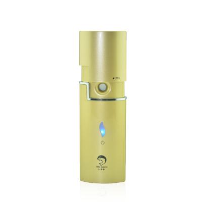 China Mister Gold Coating Cold Personal Handheld Floral Spray Face USB Moisturizer Humidifier Nano Portable Facial Steamer Fogger for sale