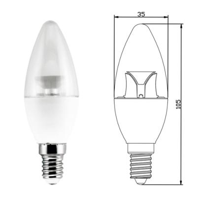 China Residential RTS 7w Candle Light Bulb e14base for sale