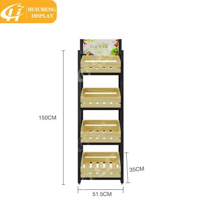 China Single sided or double sided new style wooden fruit stands vegetable display racks wine racks supermarket fruit display racks for sale