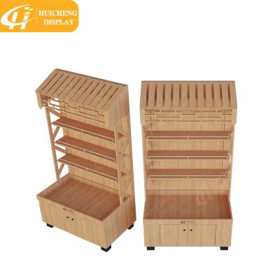 China Single-sided single-sided wooden dried fruit rack supermarket supermarket egg rack for sale