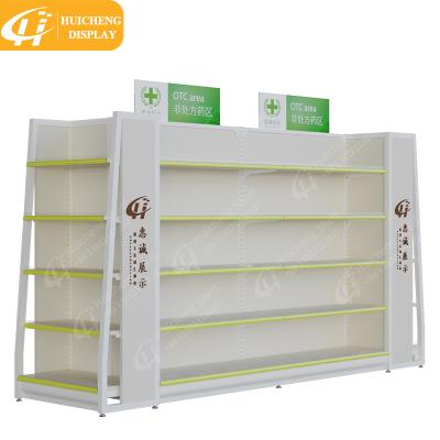 China Double-Sided Multifunctional Western Medicine Shelf Display Rack Pharmacy Display Stands For Medicine Store for sale