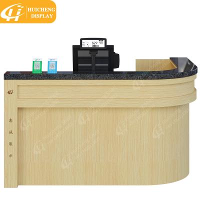 China Shelving Display Design Wooden Kosher Counters Shop Checkout Cashier Table Counter Counter For Restaurant for sale