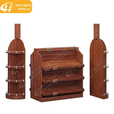 China Single Sided Or Double Sided Personal Wine Rack Wine Rack Wine Grape Storage Cabinet Wooden Red Wine Display Rack for sale