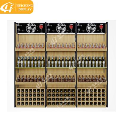 China Wholesale Single Sided Wine Display Stand Custom Red Wine Cabinet Display Rack Wine Display Showcase Cabinet for sale