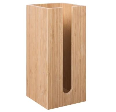 China Bamboo Bathroom Accessory Modern Storage Organizer Wooden Toilet Paper Roll Holder for sale