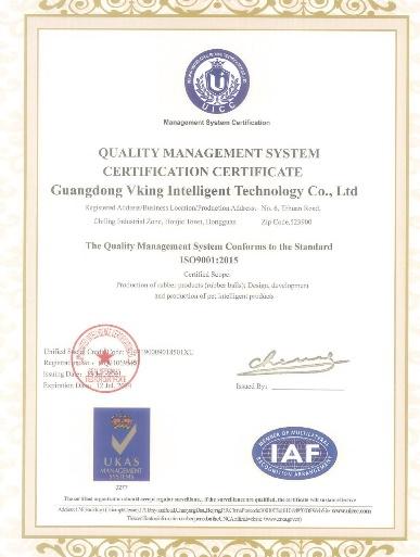 ISO9001 - Guangdong Vking Intelligent Technology Co., Ltd.