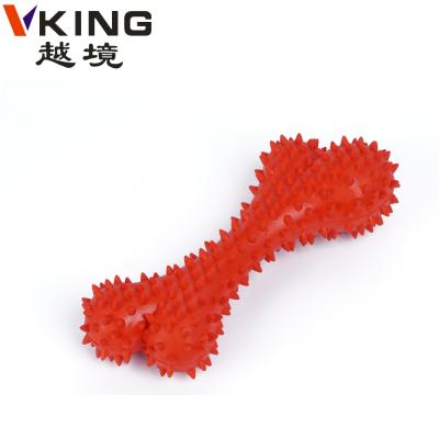 China Viable Custom Pink Rubber Christmas Indestructible Teeth Clean Interactive Dog Chew Toy Bone for sale