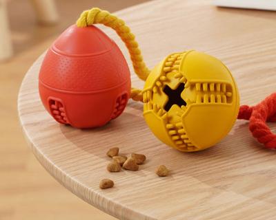 China Sustainable Non-Toxic Durable Dog IQ Training Leakable Treat Food Toy Ball Interactive Dog Toys for sale