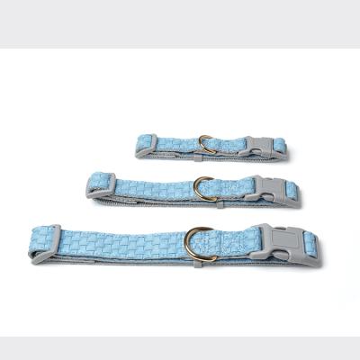 China Vking Pet Reflective Leather Adjustable Collar For Dogs for sale