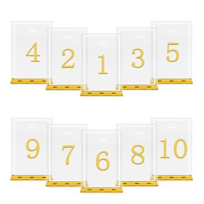 China RTS- 20pcs MOQ Clear Standing Acrylic Wedding Table Number Place Card Stock Available Custom Mirror Acrylic For Wedding Event for sale