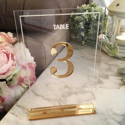 China Wedding Decoration Wedding Acrylic Table Numbers With Clear Table Number Signs And Holders Perfect For Event And Reception Party for sale